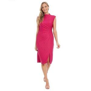 NWT London Times Fuchsia Midi Dress